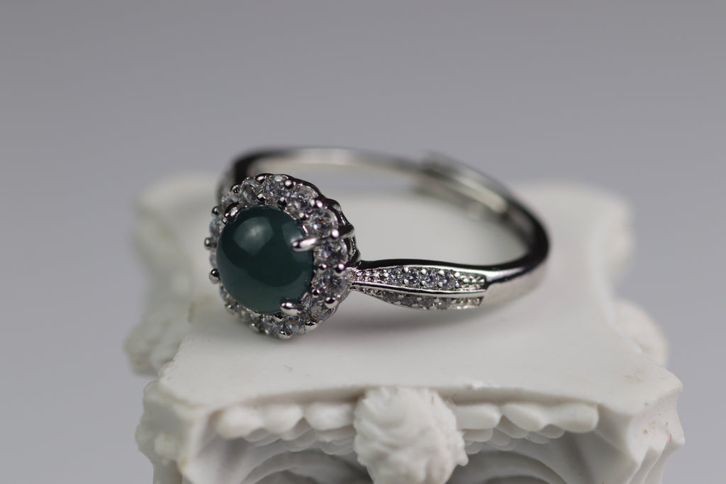Round Crown Jade Ring