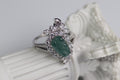 Petaled Crown Jade Ring