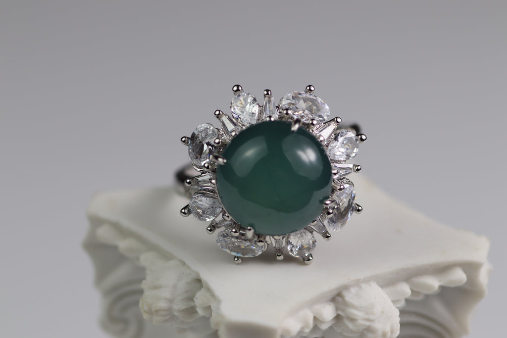 Flower Crown Jade Ring
