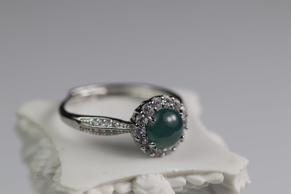 Round Crown Jade Ring