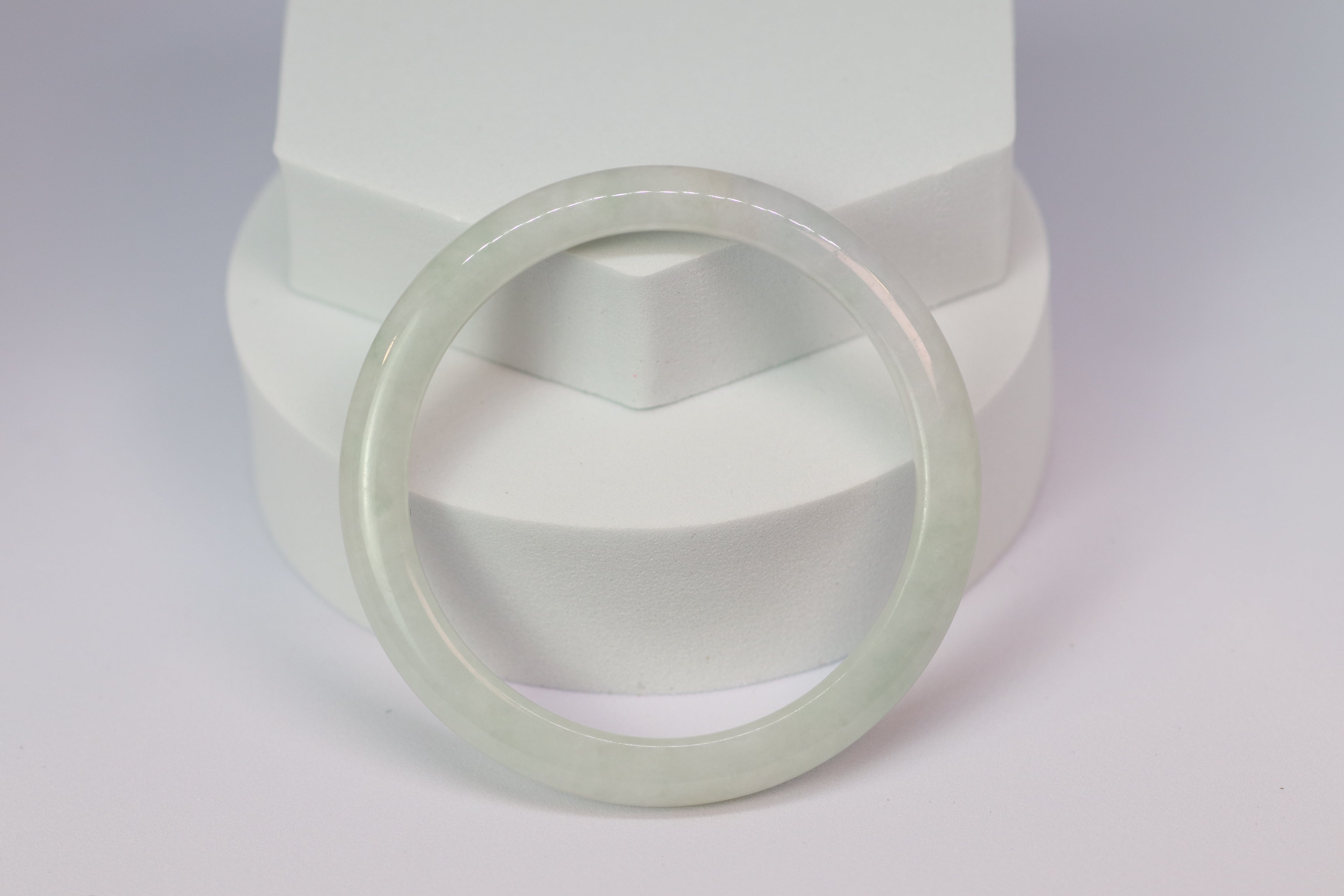 Milky White Jade Bangle – 52.8mm