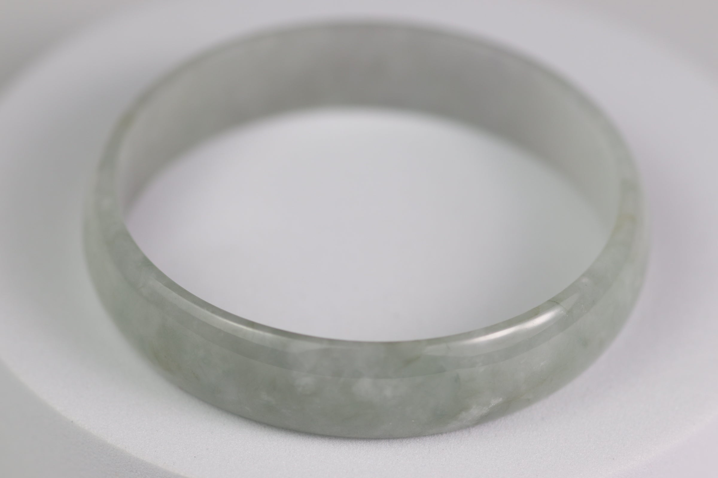 Jelly Smoky Water Drop Jade Bangle – 50.4mm (JS-WD-01)