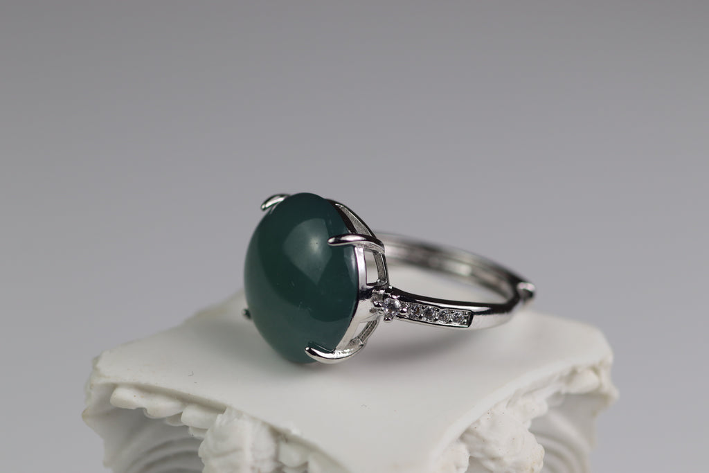 Round Cabochon Jade Ring