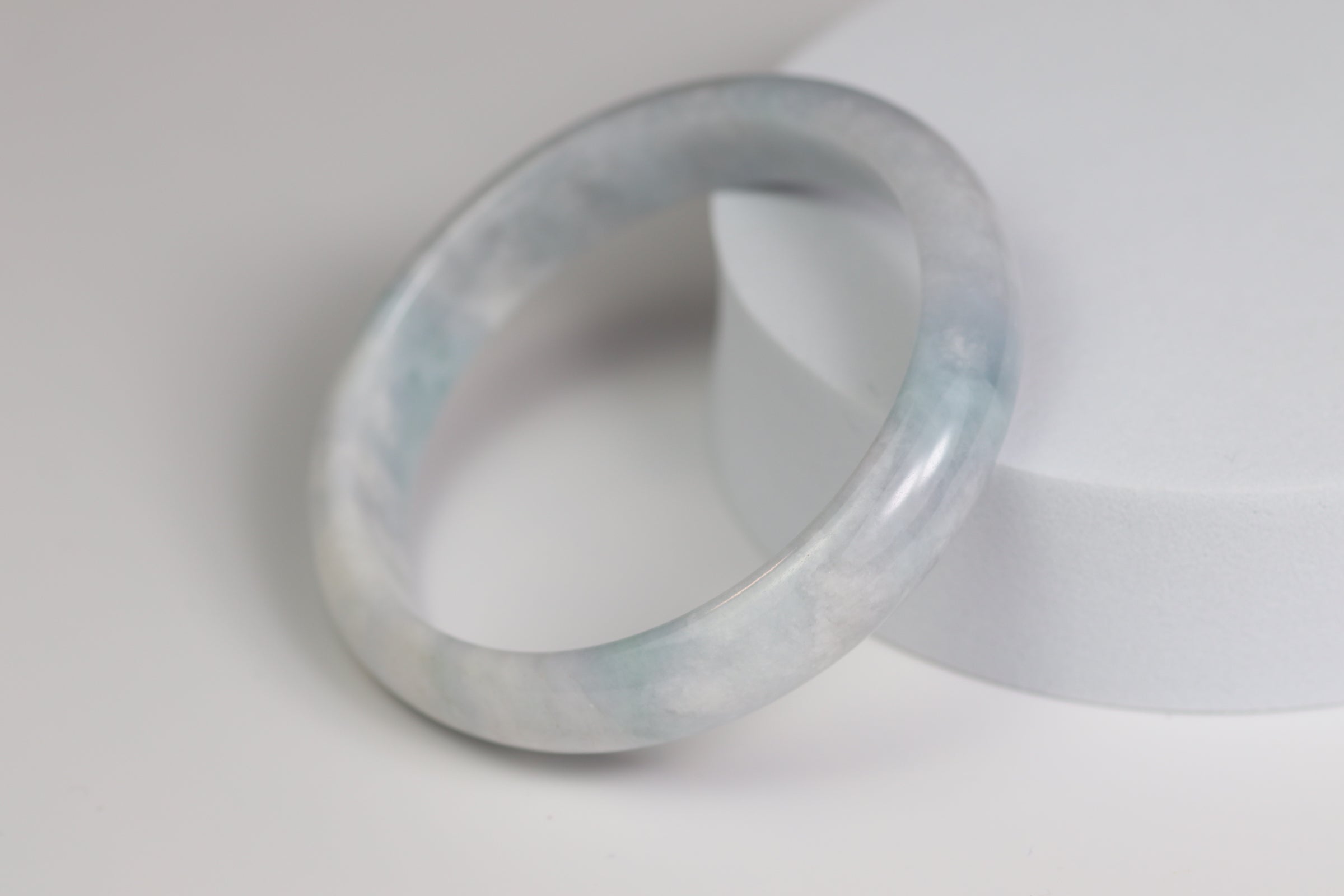 Blue Sky with Floating Cloud Jade Bangle – 55.2mm (BS-FC-01)