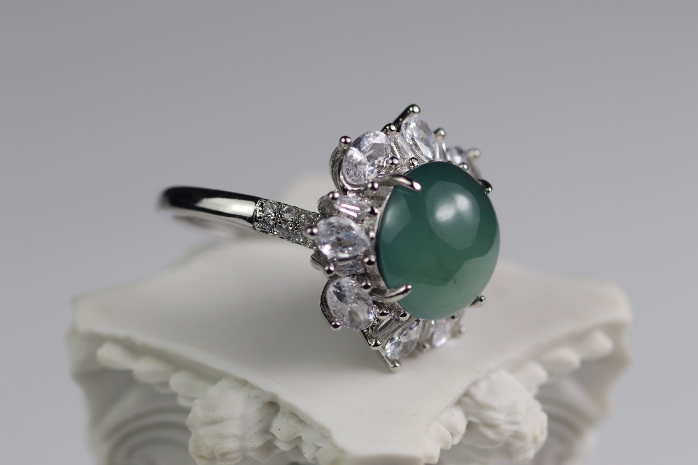 Flower Crown Jade Ring