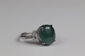 Imperial Deep Green Jade Oval Ring-
