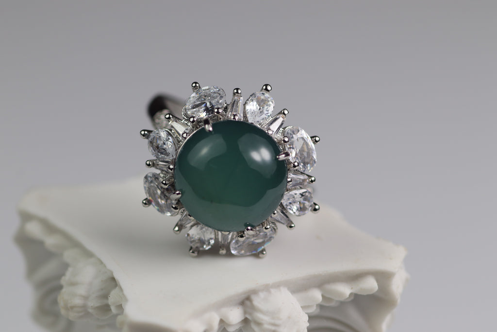 Flower Crown Jade Ring
